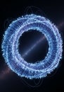 A futuristic, digital ring composed of interconnected points and Royalty Free Stock Photo