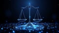 Futuristic Digital Scales of Justice Royalty Free Stock Photo