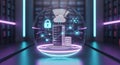 Digital security cloud computing futuristic data protection technology Royalty Free Stock Photo