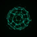 Futuristic digital shape from dots and lines. Network connection structure. Big data visualization. 3D rendering Royalty Free Stock Photo