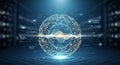 Futuristic Digital Sphere Interface With Data Visualization Royalty Free Stock Photo
