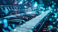 Futuristic Digital Synthesizer Keyboard Close-up Royalty Free Stock Photo