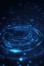 Futuristic digital technology background with circular interfaces and glowing blue elements Royalty Free Stock Photo