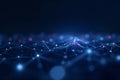 Futuristic Digital Technology Background with Glowing Abstract Network Connections and Data Flow on Dark Blue Gradient Royalty Free Stock Photo