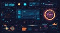 Futuristic digital user interface showing data analytics dashboard Royalty Free Stock Photo