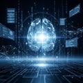 Futuristic digital visualization of an artificial intelligence concept Royalty Free Stock Photo