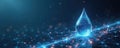 Futuristic digital water pipeline tech with AI, ML, IoT for leak detection, sustainable management. Water drop on plexus