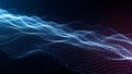 Futuristic Digital Wave Background with Glowing Blue Particles Royalty Free Stock Photo
