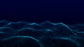 Futuristic digital wave. Dark cyberspace. Abstract wave with dots. White moving particles on background. 3d rendering Royalty Free Stock Photo