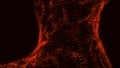 Futuristic digital wave. Dark cyberspace. Abstract music background. Big data visualisation with particle flow. 3d rendering