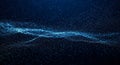 Futuristic digital wave of glowing blue particles Royalty Free Stock Photo