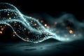 Futuristic Digital Wave of Glowing Particles in a Dark Abstract Space Design Generative AI Royalty Free Stock Photo
