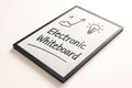 Futuristic digital whiteboard with e-ink screen isolated on white Royalty Free Stock Photo