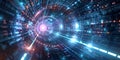 A futuristic digital world with interconnected systems artificial intelligence and quantum