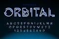 Futuristic display font design, alphabet, character set