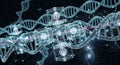 Futuristic DNA Nanotechnology Gene Editing, Artificial Intelligence, and Molecular Biology Royalty Free Stock Photo