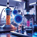 Futuristic DNA Research Lab With Microscopes and Cell Cultures Royalty Free Stock Photo