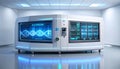 Futuristic DNA Sequencing and Analysis Machine in a Laboratory Royalty Free Stock Photo