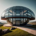 Modern Glass Dome on a Hilltop