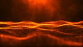 Futuristic dot wave. Abstract digital particle wave. Technology background. Colored musical wave. Digital background