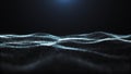 Futuristic dot wave. Abstract digital particle wave. Technology background. Colored musical wave. Digital background