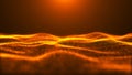 Futuristic dot wave. Abstract digital particle wave. Technology background. Colored musical wave. Digital background