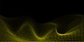 Technology wave yellow black background. Royalty Free Stock Photo