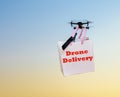 Futuristic drone delivery concept with copy space