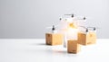 Futuristic Drone Delivery Fleet with Packages Royalty Free Stock Photo