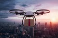 Futuristic drone digitally delivers packages in innovative concept