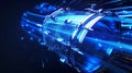 Futuristic Drum with Blue Light Trails Royalty Free Stock Photo