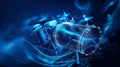 Futuristic Drum Set in Blue Light Royalty Free Stock Photo