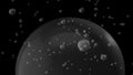 The futuristic dwarf planets of an unidentified solar system in a distant galaxy move beyond the laws of physics. 3d. 4K. Isolated Royalty Free Stock Photo