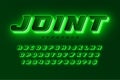 Futuristic dynamic alphabet, extra glowing space design