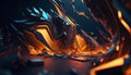 Futuristic Dynamic Depths Abstract Background, Generative AI, Illustration,