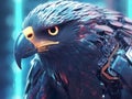 Futuristic Eagle style cyber punk generative AI