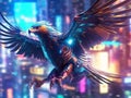 Futuristic Eagle style cyber punk generative AI