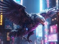 Futuristic Eagle style cyber punk generative AI