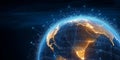 Futuristic Earth Globe Illustration with Global Connectivity and Digital Dots Representation Royalty Free Stock Photo