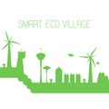 Futuristic eco smart village illustration