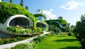 Futuristic EcoBuilding Covered in Lush Greenery Royalty Free Stock Photo