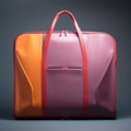 Futuristic And Edgy Dark Pink Suitcase With Amber Accents