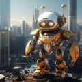 Futuristic Educational Robot In Unreal Engine Cityscape