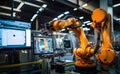 Futuristic Efficient smart Automation robot revolution production replace human AI-power learning tech dynamic Intelligent robot