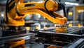 Futuristic Efficient smart Automation robot revolution production replace human AI-power learning tech dynamic Intelligent robot
