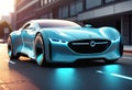 Futuristic electric car. Generative AI