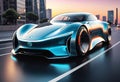 Futuristic electric car. Generative AI