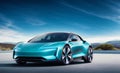 The Futuristic Electric Car Revolutionizes the Road. Future Unleashed. Generative AI