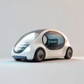 Futuristic Electric Car with Sleek Design and Digital Interface Royalty Free Stock Photo