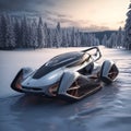 Electric fancy snowmobile for winter Royalty Free Stock Photo